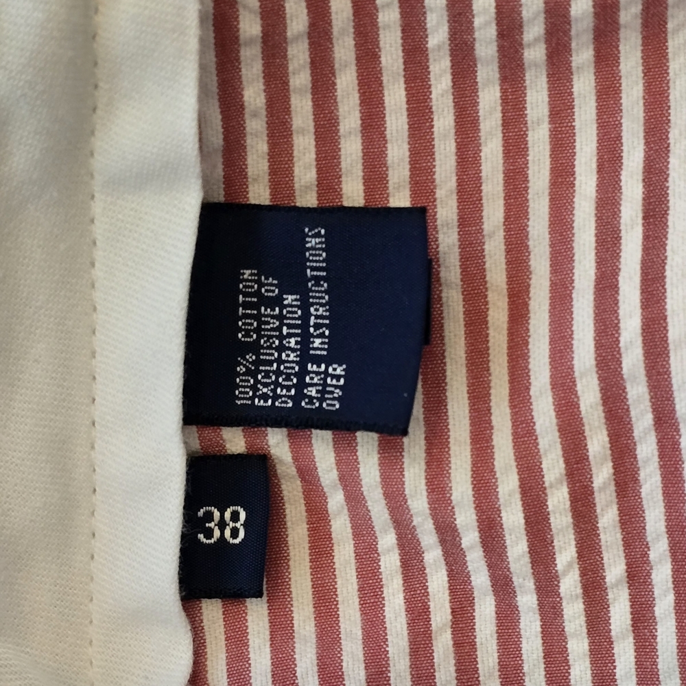 Polo Golf Men's Size 38 Coastal Red Seersucker Flat Front Shorts by Ralph Lauren - Picture 5 of 9